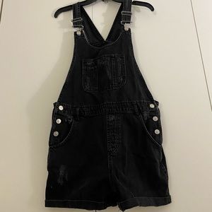 Topshop Moto Black Short Overalls